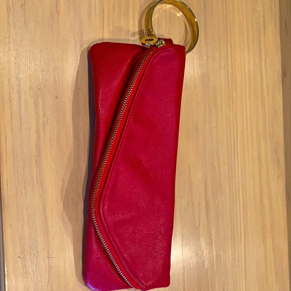 Faux leather clutch bag
